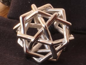 Six Tangled Pentagons in Polished Silver
