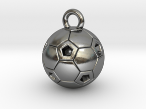 SOCCER BALL C in Polished Silver
