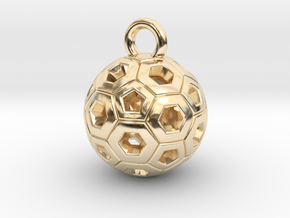 SOCCER BALL E in 14k Gold Plated Brass