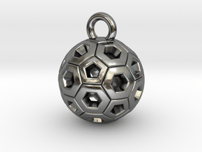 SOCCER BALL E in Polished Silver