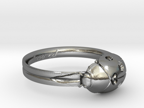 Ladybug 'Loved' Ring in Polished Silver