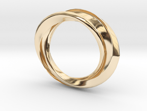 'Highway' - 16.5cm / 0.65" - Size 6 in 14k Gold Plated Brass