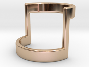 Minimal Half Bar Band  in 14k Rose Gold Plated Brass