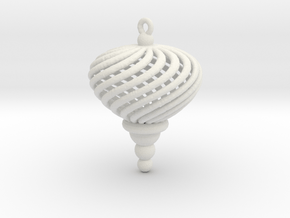 Geometric Twist Ornament - thickened for Steel and in White Natural Versatile Plastic