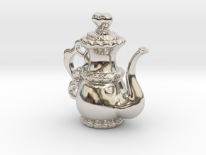 Lolita Heart Teapot Pendant in Rhodium Plated Brass