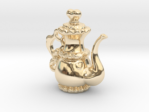 Lolita Heart Teapot Pendant in 14k Gold Plated Brass