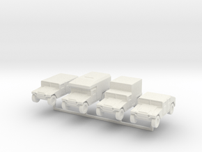 1/220 z-scale Humvee HMMWV Hummer 4 types in White Natural Versatile Plastic