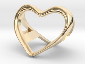 A and a Heart pendant in 14K Yellow Gold