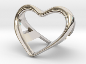 A and a Heart pendant in Platinum