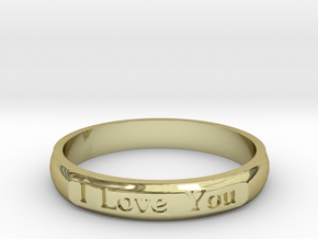 Ring 'I Love You Inwards' - 16.5cm / 0.65" - Size  in 18k Gold