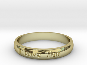 Ring 'I Love You' - 16.5cm / 0.65" - Size 6 in 18k Gold