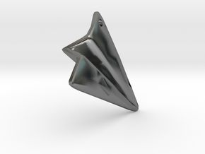 Paper Airplane Pendant in Polished Silver