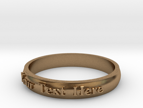 Ring ' Your Text Here' - 16.5cm / 0.65" - Size 6 in Natural Brass