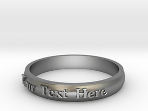 Ring ' Your Text Here' - 16.5cm / 0.65" - Size 6 in Natural Silver