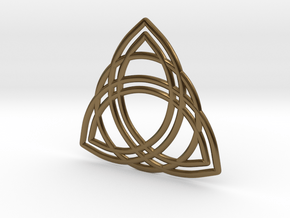 Double Triquetra with Ring in Polished Bronze