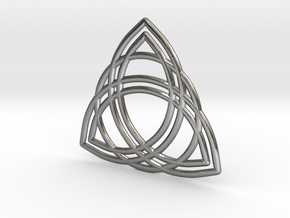 Double Triquetra with Ring in Polished Silver
