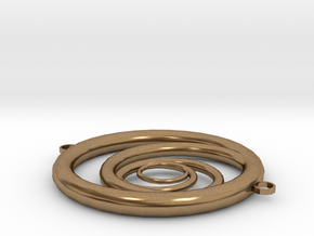 Orbiting Circle Pendant Double Loop in Natural Brass