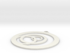 Offset Ring Pendant in White Natural Versatile Plastic