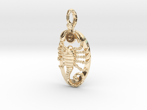 Mech Scorpion Pendant in 14k Gold Plated Brass