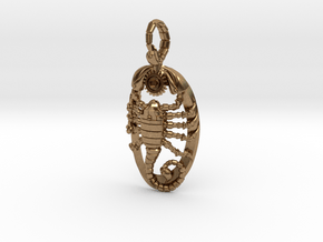 Mech Scorpion Pendant in Natural Brass
