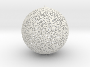 Swirl Ornament 3 in White Natural Versatile Plastic
