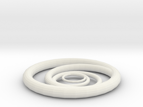 Orbiting Circle Pendant Single Loop in White Natural Versatile Plastic