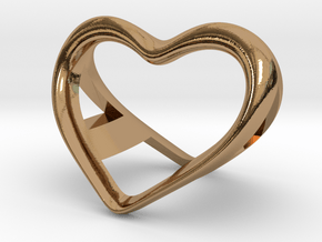 A and a Heart pendant in Polished Brass