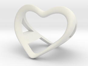 A and a Heart pendant in White Natural Versatile Plastic