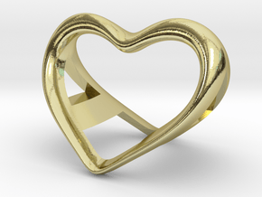 A and a Heart pendant in 18k Gold Plated Brass