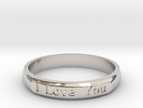 Ring 'I Love You Inwards' - 16.5cm / 0.65" - Size  in Platinum