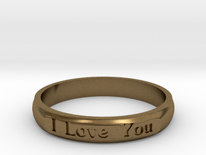 Ring 'I Love You Inwards' - 16.5cm / 0.65" - Size  in Natural Bronze