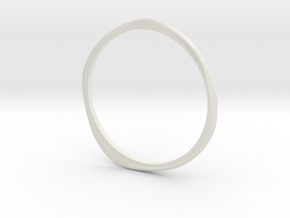 Ring 'Curves' - 16.5cm / 0.65" - Size 6 in White Natural Versatile Plastic