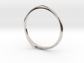 Ring 'Curves' - 16.5cm / 0.65" - Size 6 in Rhodium Plated Brass