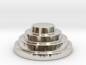 Devo Hat   15mm diameter miniature / NOT LIFE SIZE in Rhodium Plated Brass