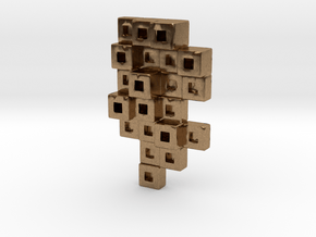 Cubes Tie Pin in Natural Brass