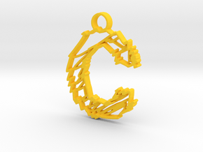 Sketch "C" Pendant in Yellow Processed Versatile Plastic
