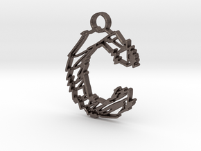 Sketch "C" Pendant in Polished Bronzed Silver Steel