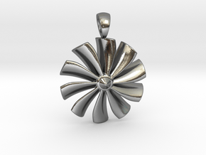 Turbine pendant (cm 2,6) in Polished Silver