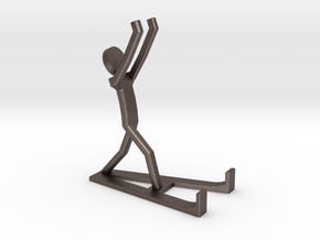 StrongMan iPhone or Smartphone Stand in Polished Bronzed Silver Steel