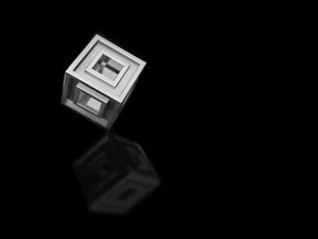 Square Bead in Polished Silver