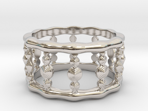 Designer COLUMN RING in Silver |  Gold |  Steel in Rhodium Plated Brass