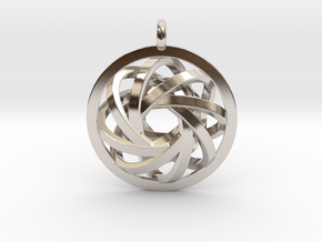ATOM CORE Designer Jewelry Pendant in Rhodium Plated Brass
