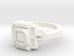 Deco Ring in White Processed Versatile Plastic