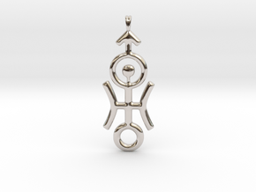 DISTANT Planet Uranus jewelry necklace symbol. in Rhodium Plated Brass