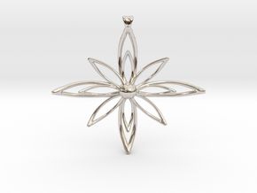 PETALIS Flower Petals design pendant in Rhodium Plated Brass