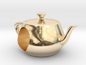 Utah Teapot European Charm Bead in 14K Yellow Gold