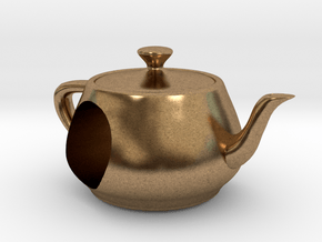 Utah Teapot European Charm Bead in Natural Brass