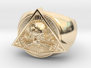 Saint Vitus Ring Size 8 in 14k Gold Plated Brass