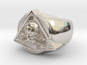 Saint Vitus Ring Size 7 in Rhodium Plated Brass