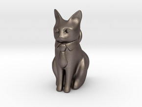 Business Cat in Polished Bronzed Silver Steel